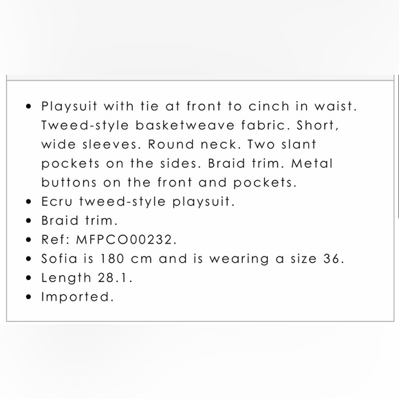 Maje Tweed-style Playsuit in Natural - Picture 9 of 9